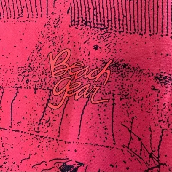 Vintage Y2K Beach Gear Pink T Shirt Size Large - Picture 4 of 8